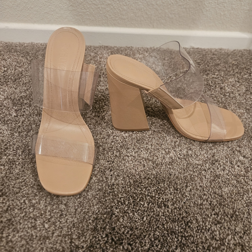 Transparent Block Heel Sandals